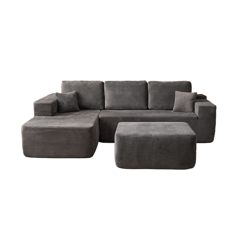 ​​OVIOS Lazy Chaise Lounge Sofa with Ottoman​