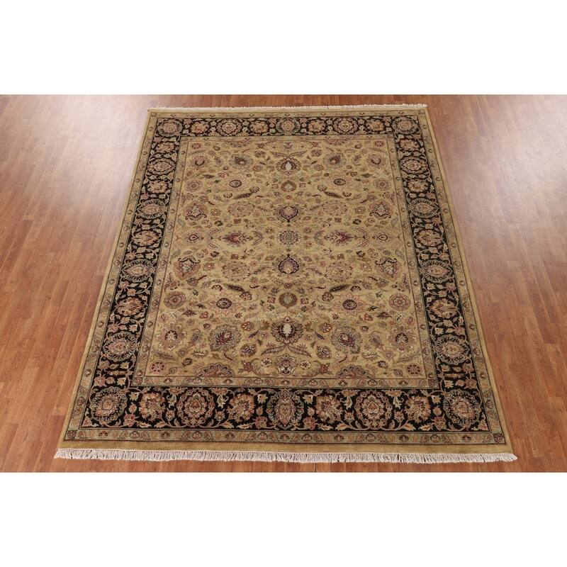 All-Over Floral Agra Oriental Area Rug Hand-Knotted Wool Carpet - 8'2"x 10'1"