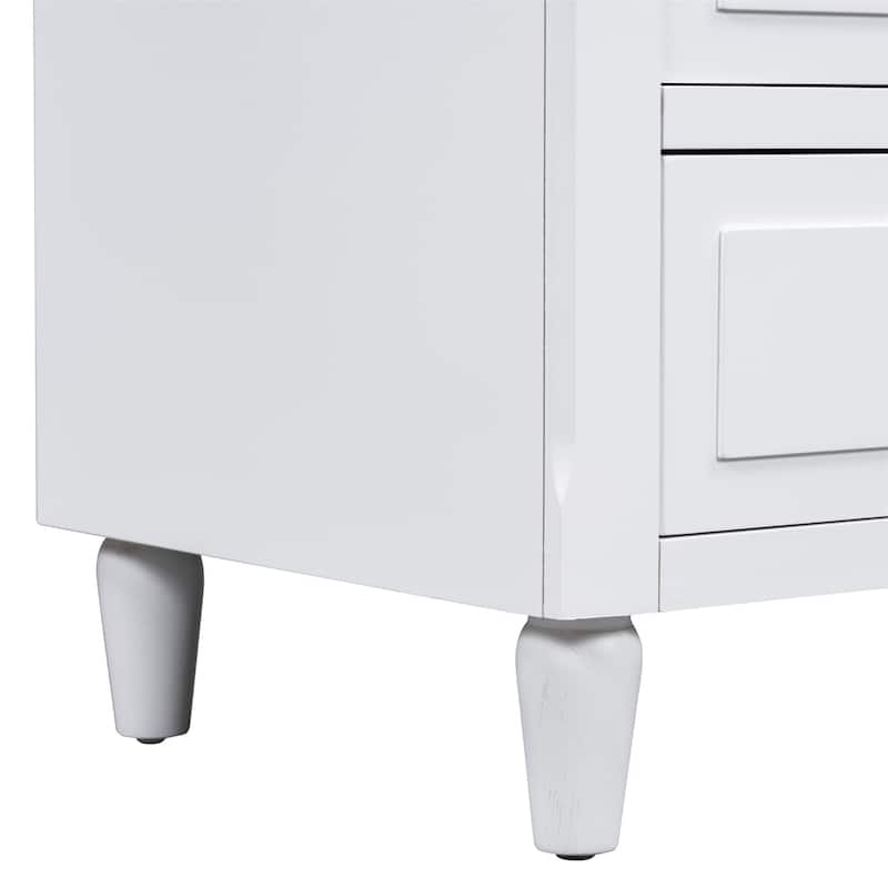 Three-Drawer Nightstand Storage Wood Cabinet