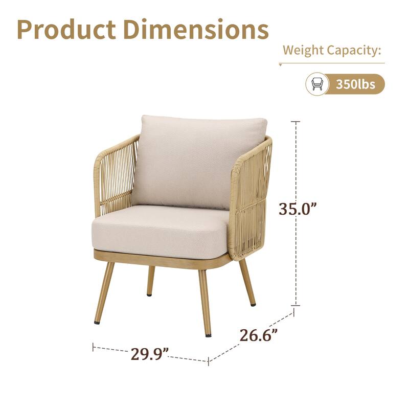 Pocassy Patio Sofa Glider Chair with Coffee Table