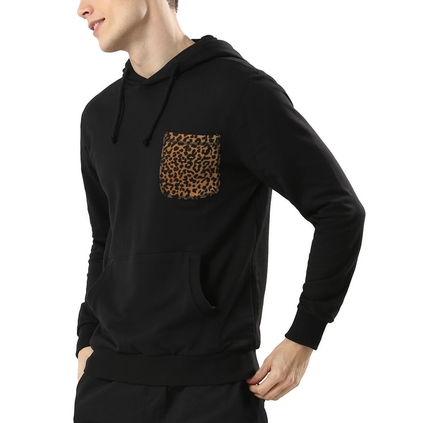 black hoodie with leopard print