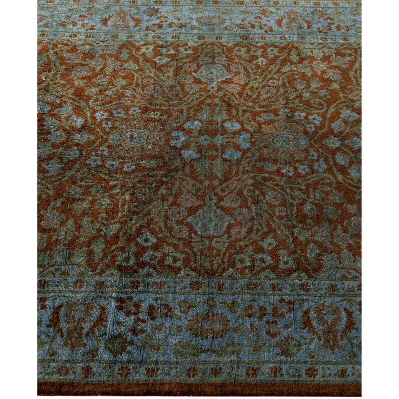 Overdyed One-of-a-Kind Hand-Knotted Runner Rug - Blue - 3' 0" x 7' 8"