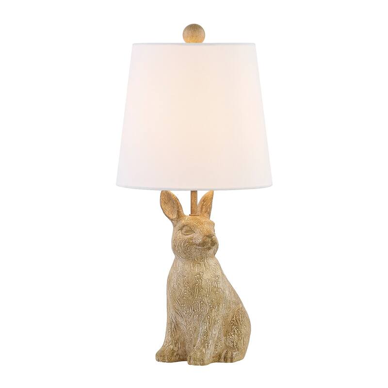 19"H Light Brown Resin Rabbit Table Lamp With Shade - 9" x 9" x 19"