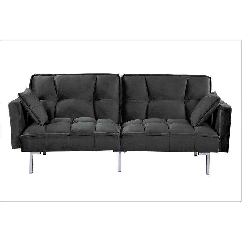 Bernal 75.6"W Velvet Futon Sofa Bed Sleeper