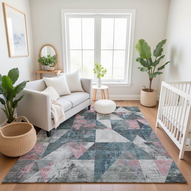 Premium Washable Super Soft Contemporary Mosaic Mayfield Rug