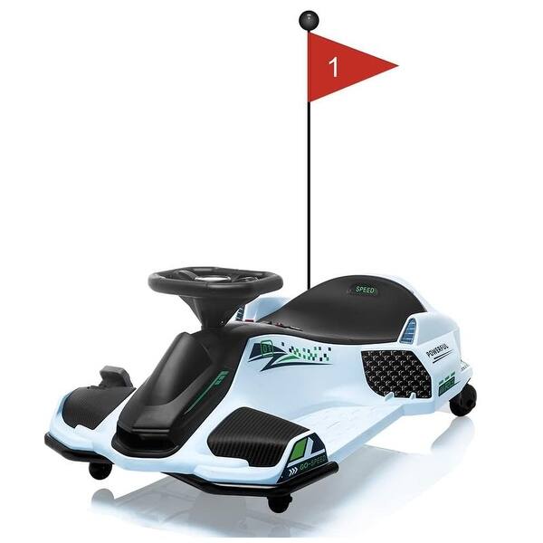 slide 2 of 30, 12V Ride on Drift Car White