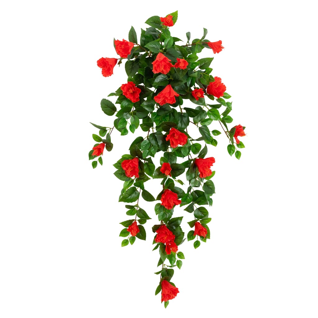 41-in UV Resistant Artificial Hibiscus Hanging Plant - Set of 2