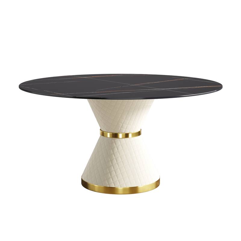 59" Round Dining Table Modern Kitchen Table for 6~8 People