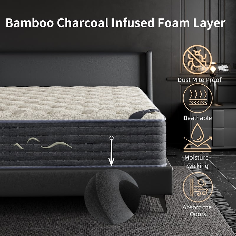 IFLUOUS 14 in. Luxurious Double-Sided Hybrid Mattress – Medium/Firm with CertiPUR-US, SGS and OEKO-TEX