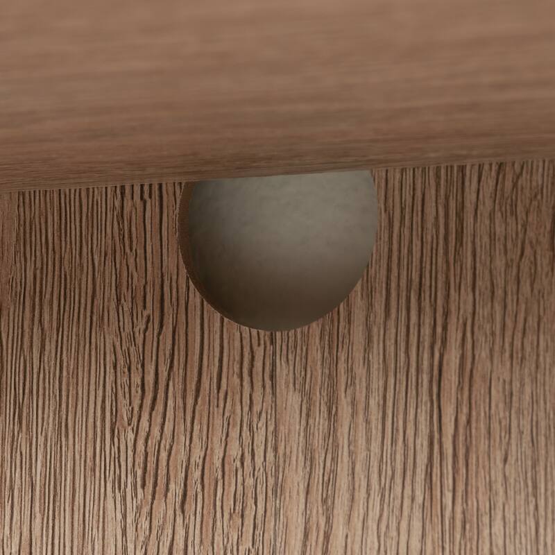 Engineered Wood Farmhouse Library Hutch with Glass Doors, Brown - 32.99"W x 12.76"D x 42.24"H