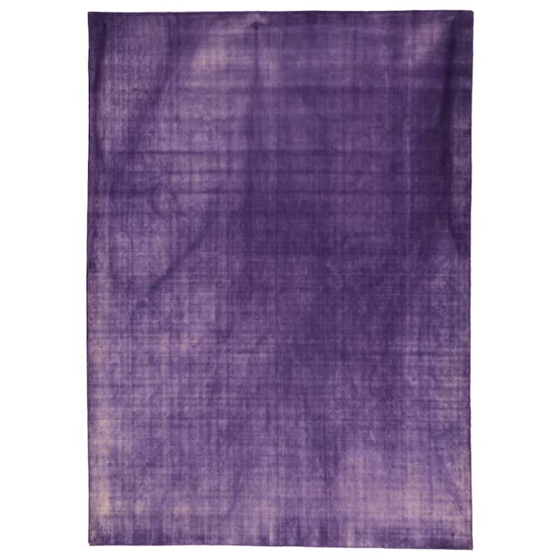 ECARPETGALLERY Hand Loomed Galleria Purple Wool Rug - 5'5 x 7'8