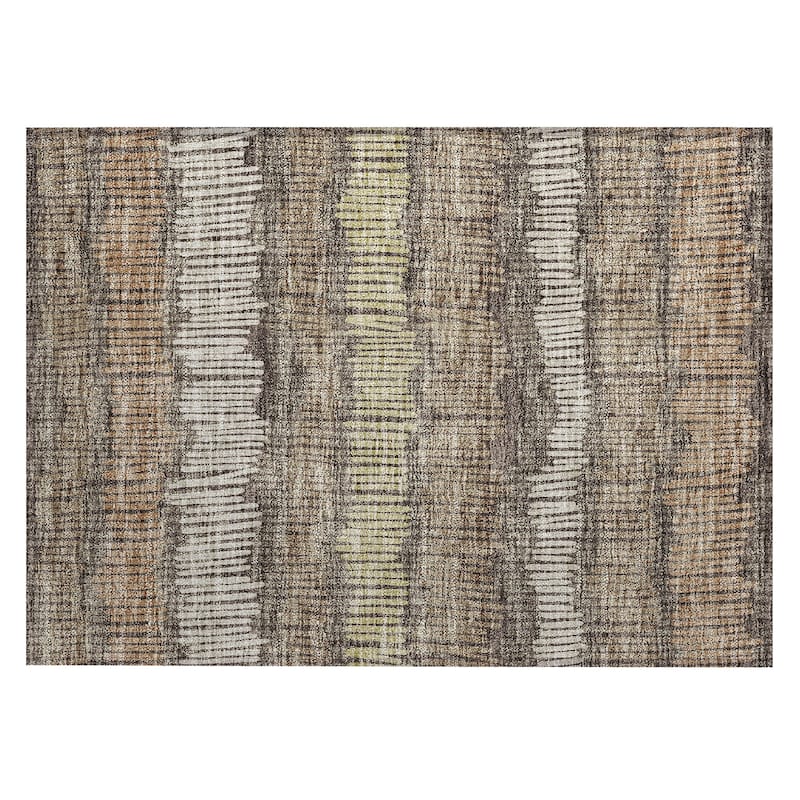 Machine Washable Indoor/ Outdoor Chantille Abstract Stripe Rug