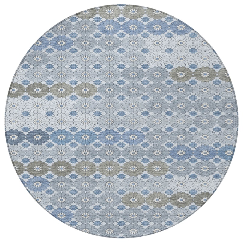 HomeRoots Floral Modern Rectangle Outdoor Rug