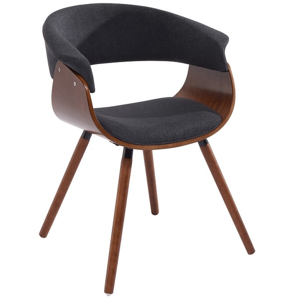 slide 2 of 7, Mid-Century Fabric and Bentwood Accent/Dining Chair Charcoal