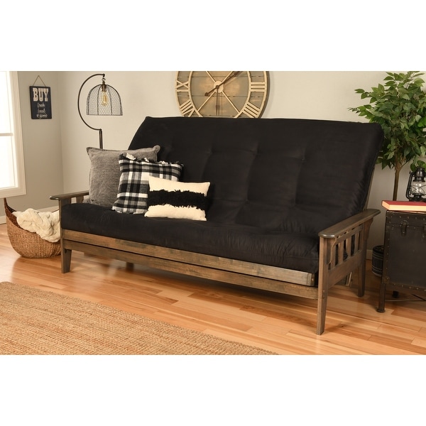 Somette Tucson Queen size Futon Set in Rustic Walnut Finish with