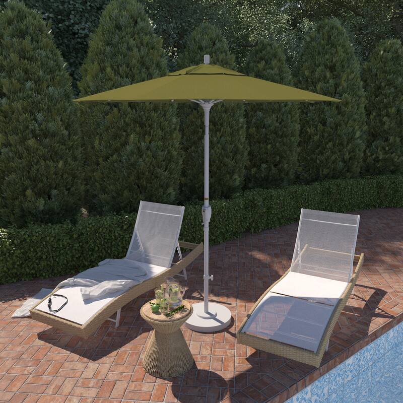 Pompano 7.5-foot Crank Lift Round Patio Umbrella by Havenside Home - Palm