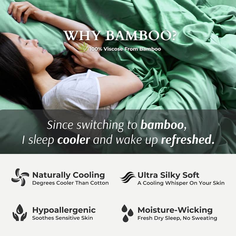 BedVoyage 100% viscose from Bamboo Bed Sheet Set, Split King - White