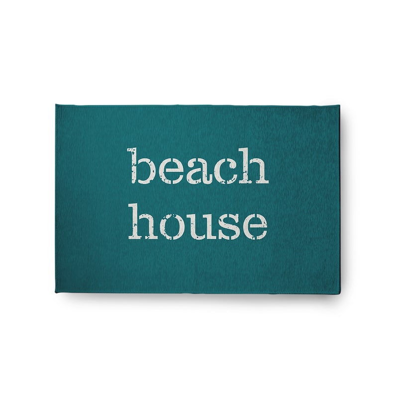Beach House Nautical Chenille Rug - Ocean Teal - 2' x 3'