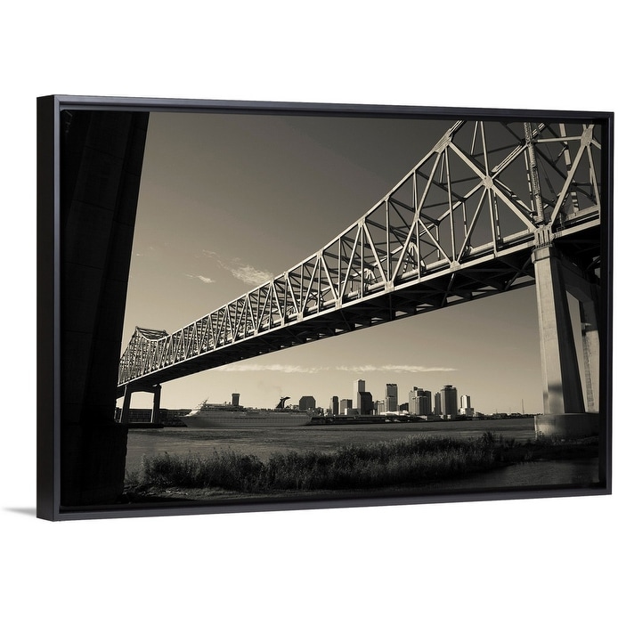 Shop Greater New Orleans Bridge Mississippi River New Orleans Louisiana Black Float Frame Canvas Art On Sale Overstock 25522517