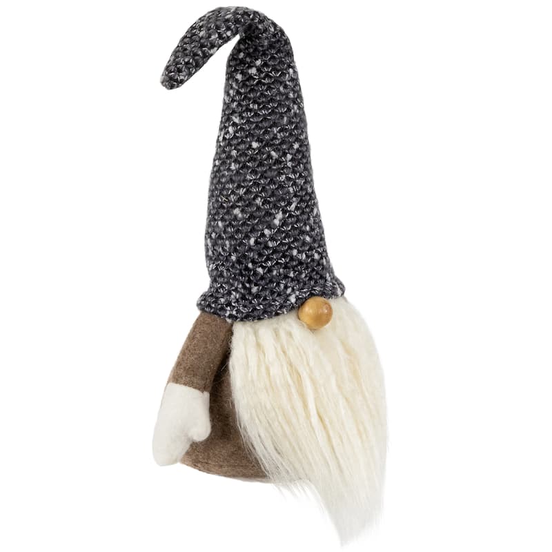 11" Brown and Gray Standing Gnome Christmas Figure
