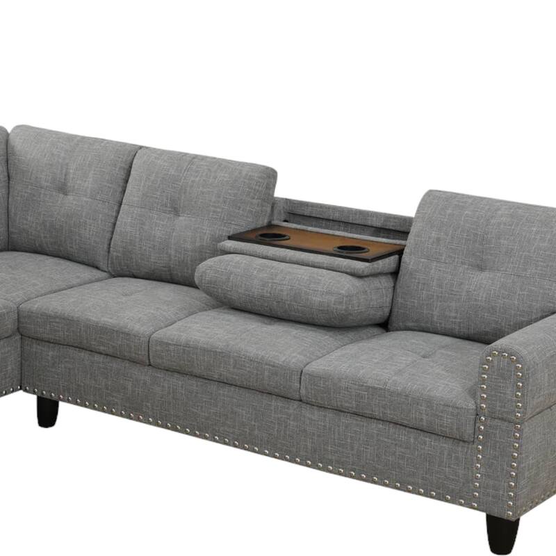 KISRAIS 97.5" Wide 2-Piece Upholstered Sectional Sofa Set for Small Space