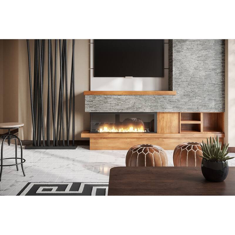 Slender Strip 3 in. x 12 in. Panel and 3 in. x 12 in. Corner Marble Wall Tile