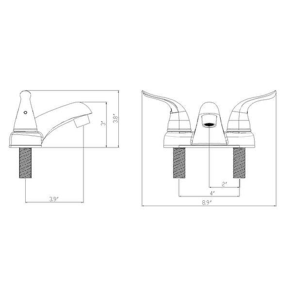 RV Lavatory Bathroom Faucet Double Handle Washerless Cart. Less Popup