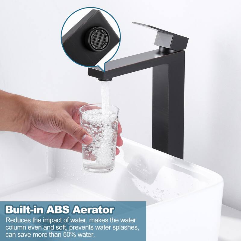 WOWOW Single Handle Single Hole High Arc Bathroom Vessel Faucet