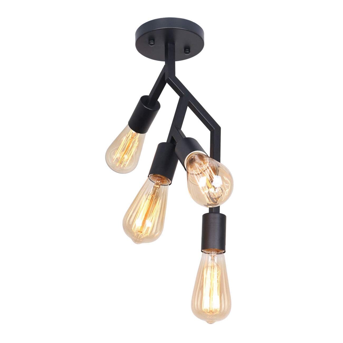 Shop 4 Light Vintage Industrial Black Decorative Flush Mount