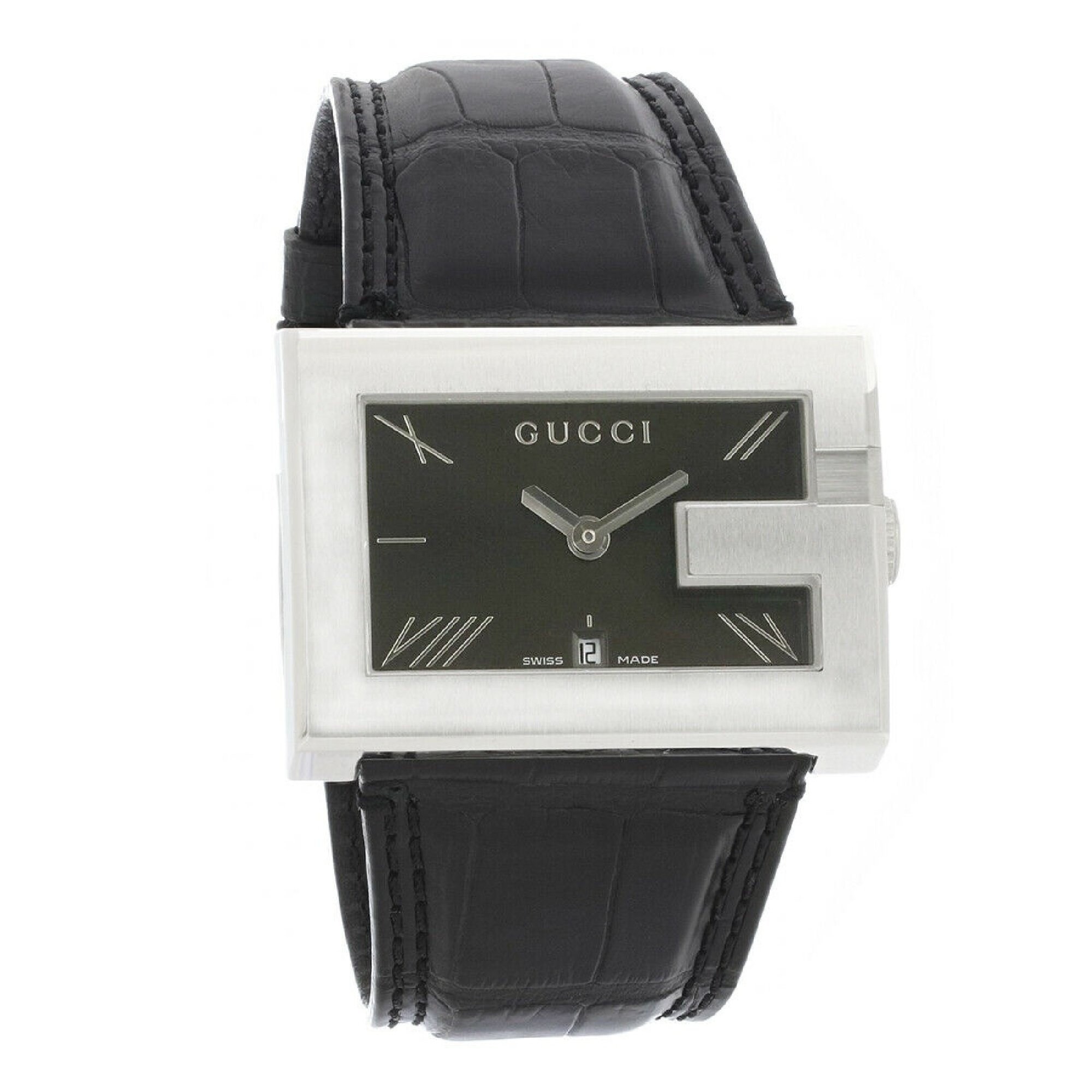 Shop Gucci Women S Ya100302 100 G Series Black Leather Watch Overstock 31508616