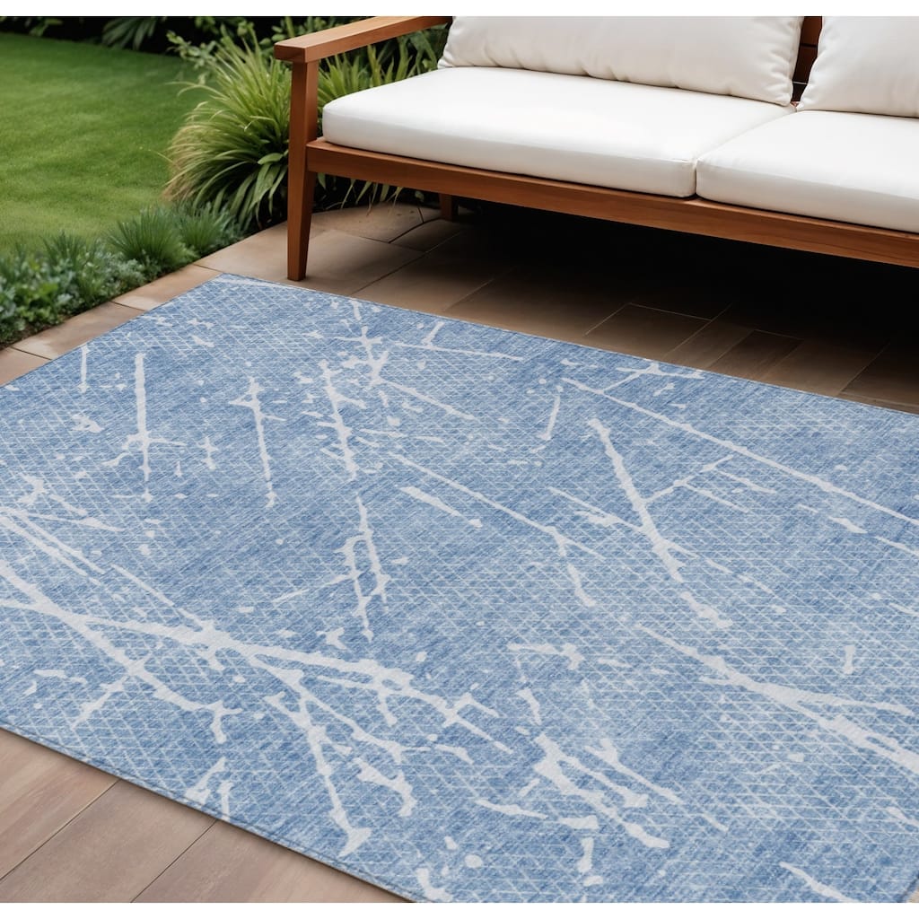 HomeRoots Abstract Transitional Rectangle Outdoor Rug