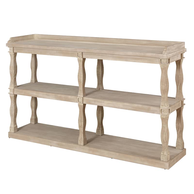 Console Table with three-Tier Open Storage Spaces