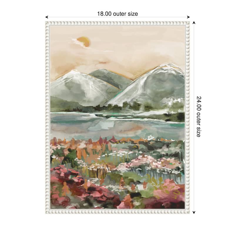 Kate and Laurel Sylvie Neutral Landscape 03 Framed Canvas by Annie Quigley