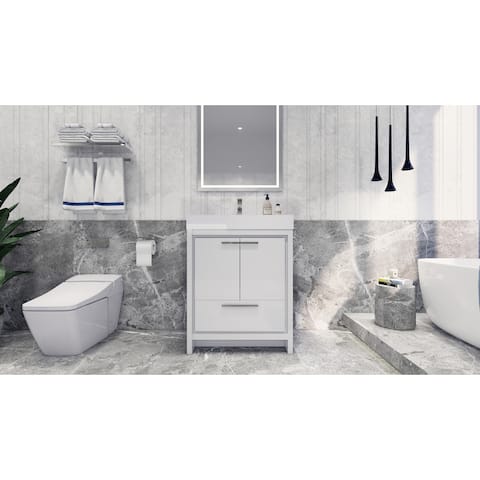 Dove 30'' Freestanding Vanity with Reinforced Acrylic Sink