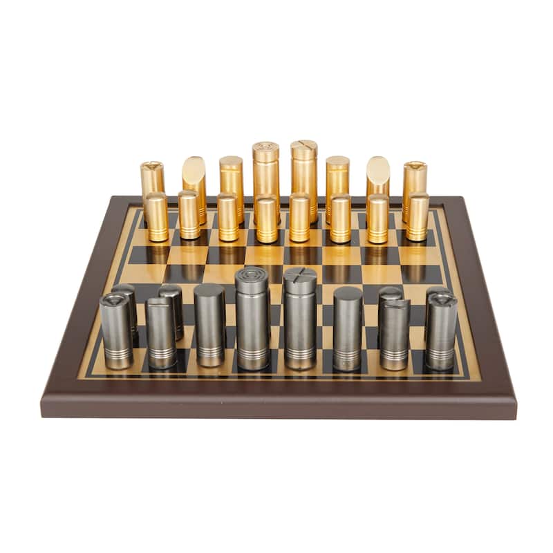 Aluminum Chess Game Set - 14"W, 4"H