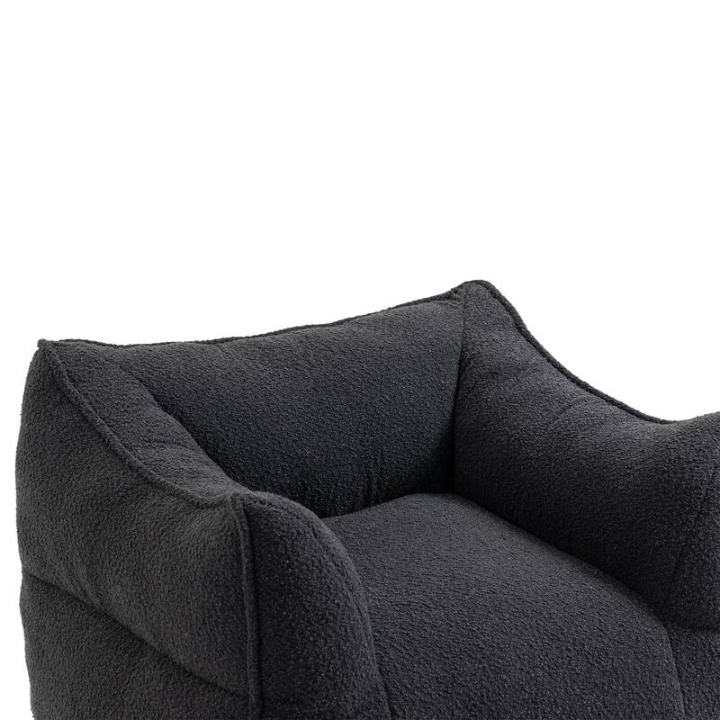 GDFStudio - COOLMORE Boucle Bean Bag Chair with Memory Foam Filling for Ultimate Comfort