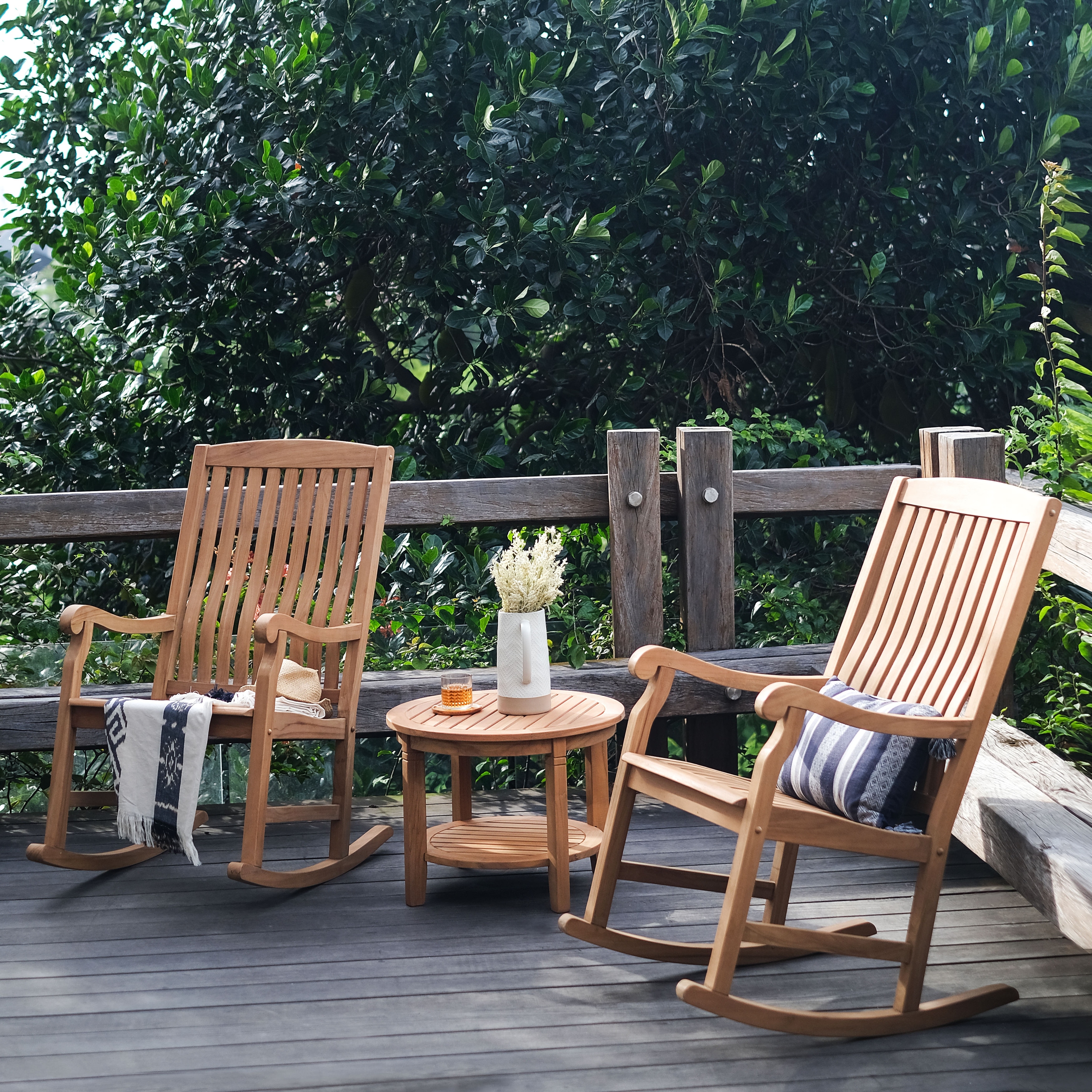 Cambridge casual sherwood natural teak deals porch rocking chair