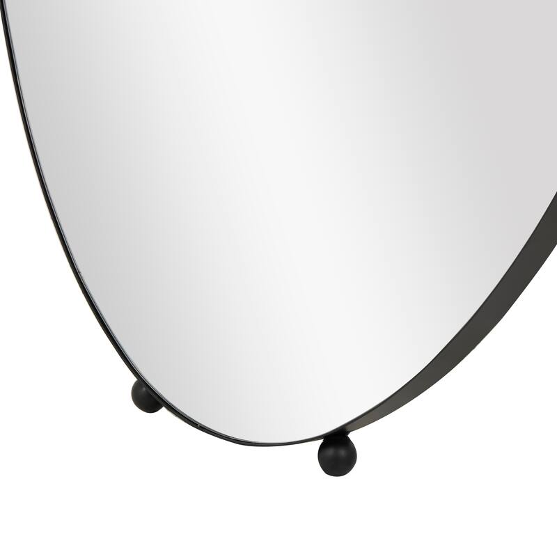 Silver Metal Oval Freestanding Room Floor Mirror with Ball Feet