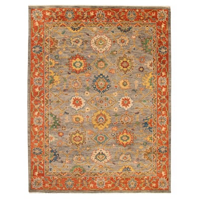 ECARPETGALLERY Hand-knotted Jules Serapi Grey Wool Rug - 9'2 x 11'10