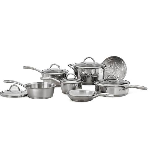 Gourmet Stainless Steel Tri-Ply Base Cookware Set, 12 Piece