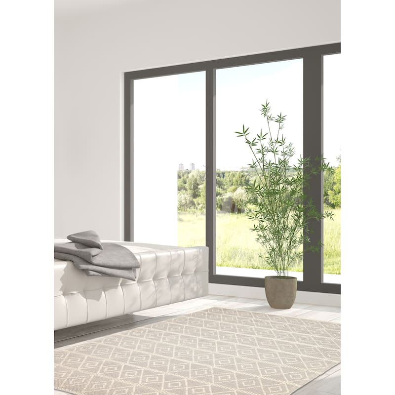 ECARPETGALLERY Braid weave Sienna Cream Wool Rug - 6'1 x 8'11