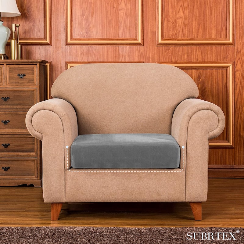 Subrtex Armchair Cushion Covers Velvet Stretch Furniture Protector