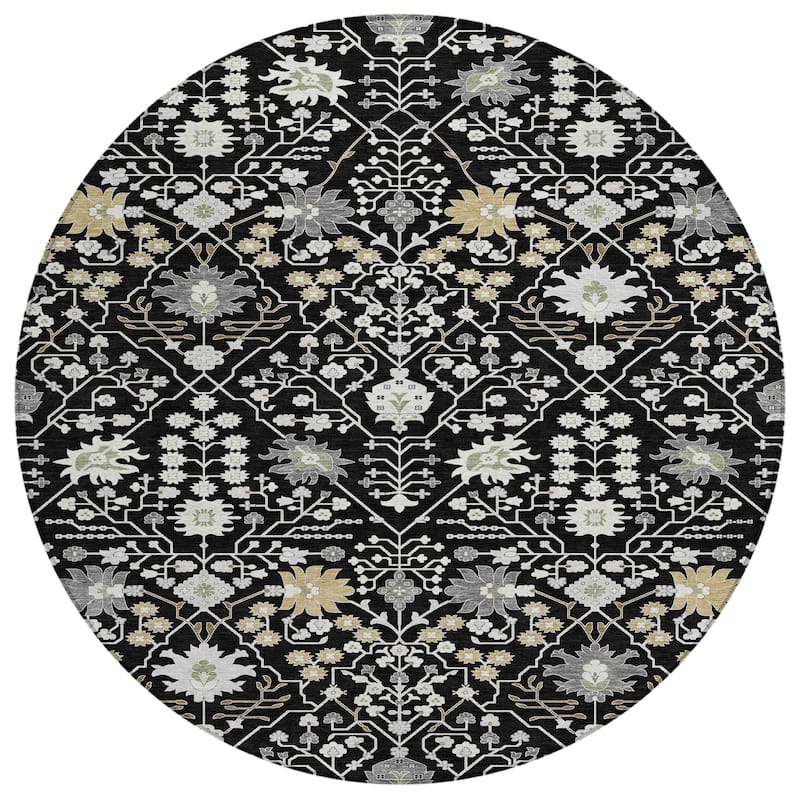 Machine Washable Indoor/ Outdoor Global Traditional Chantille Rug