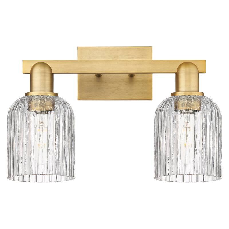 Innovations Lighting Downtown Urban - Bridal Veil - 2 Light 16" Bath Vanity Ligh - Brushed Brass, Clear