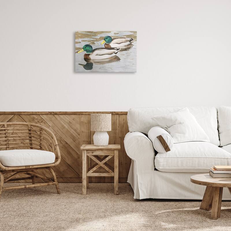 Stupell Mallard Ducks Pair Canvas Wall Art Design By Stephanie Fielden