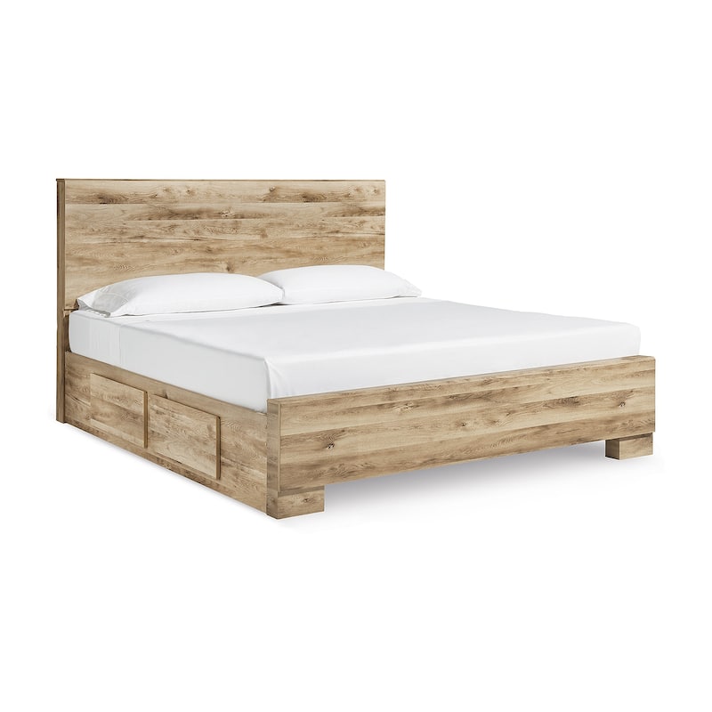 Signature Design by Ashley Hyanna Tan Brown Bed with 2 Side Storage
