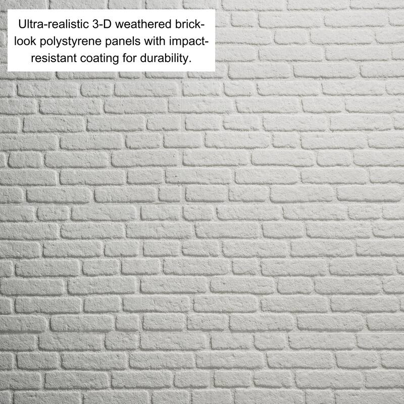 0.79 in. x 19.69 in. x 47.24 in. UltraLight Faux Brick HD Printed Jointless Common Plank (4-Pack)