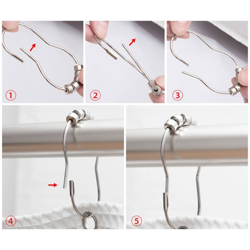 Utopia Alley Rust Resistant Shower Curtain Rings for Bathroom - Set of 12, Polished Chrome - Polished Chrome