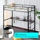 preview thumbnail 17 of 25, Twin Square Tube Raised Bed With Table Outlet LED Light Strip Iron Bed USA