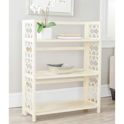 SAFAVIEH Natalie Antique White Low Bookcase - 33.5" x 13.4" x 42.5"